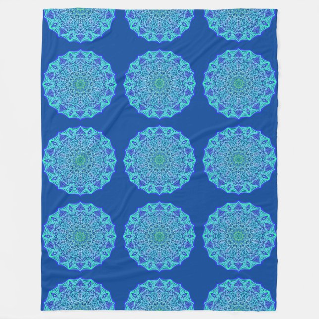 Marine Mandala Fleecedecke (Vorderseite)