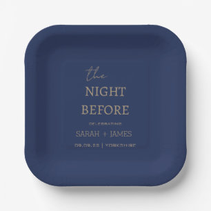 Marine Minimalistisch die Nacht vor der Hochzeitsf Pappteller