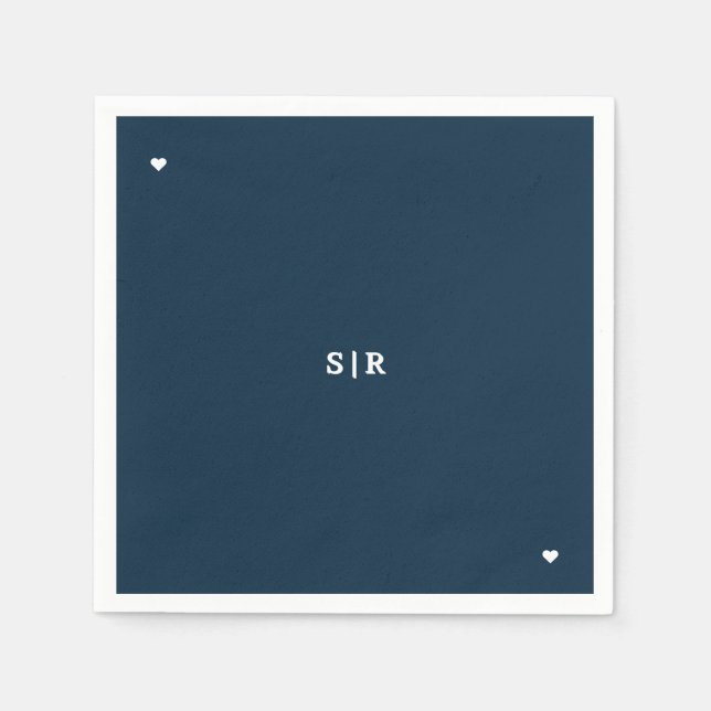Marine-minimalistische Hochzeitsserviette  Serviette (Vorderseite)