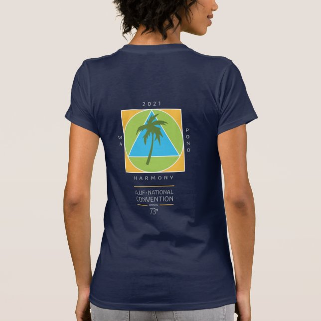 Marine mit farbigen Logo-Frauen T - Shirt (Rückseite)
