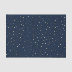 Marine mit Goldpolka-Punkten Seidenpapier
