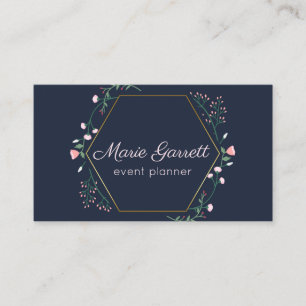 Marine mit rosa Blume Visitenkarte