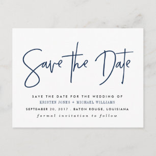Marine modern Save the Date Ankündigungspostkarte