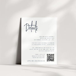 Marine | Modern Script All-in-One-Hochzeitsdetails Begleitkarte