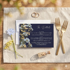 Marine moderne floral Details Einlagekarte RSVP Karte