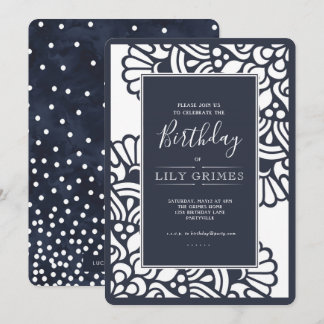 Marine-moderne geometrische Geburtstags-Einladung Einladung