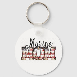 Marine Mom Button Keychain Schlüsselanhänger