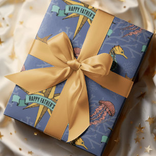 Marine Nautic Star Custom Text Marine Geschenkpapier