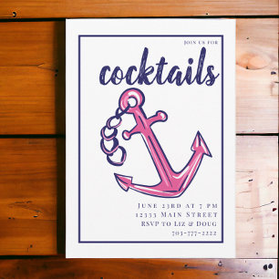 Marine-Navy-Rosa-Anker-Preppy-Cocktailparty  Einladung