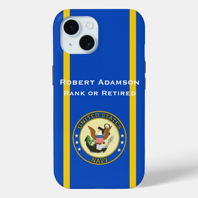 Marine Navy Verteidigung Emblem personalisieren Case-Mate iPhone Hülle (Rückseite)