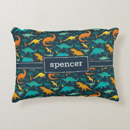 Marine | Niedlich farbige Dinosaurier Muster Kids  Dekokissen