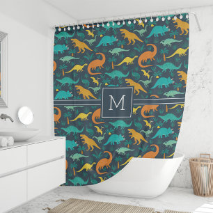 Marine Niedlich farbiges Dinosaurier-Muster Kid Duschvorhang
