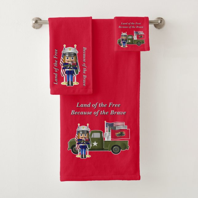 Marine Nutcracker mit wenig militärischem LKW Badhandtuch Set (Insitu)