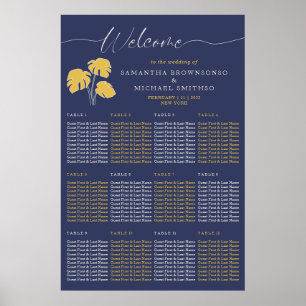 Marine-Palm-Tropische-Botanische-Willkommens-Hochz Poster