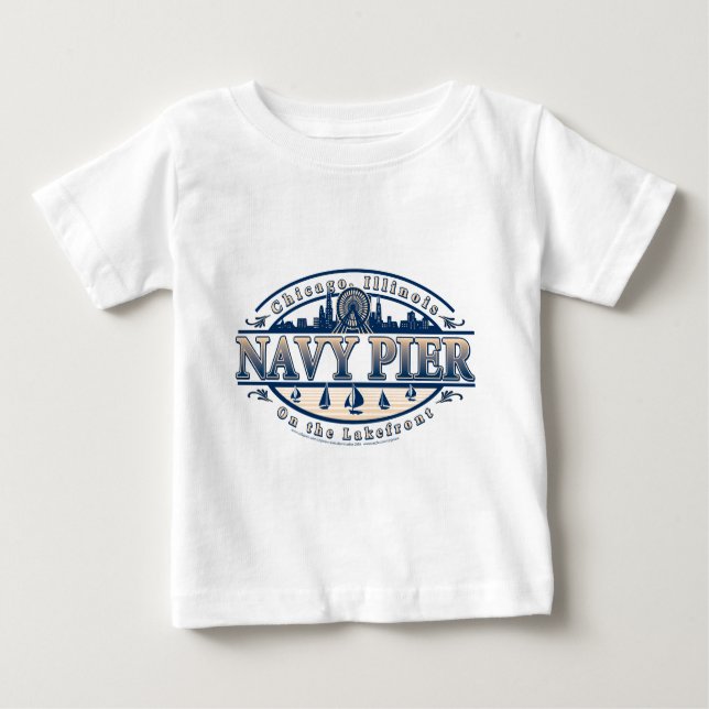 Marine-Pier Chicago Baby T-shirt (Vorderseite)