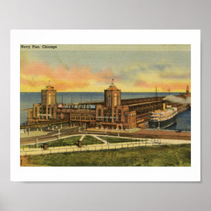 Marine-Pier, Chicago, Illinois Vintag Poster