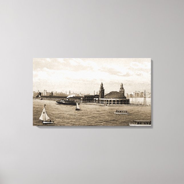 Marine-Pier von der See-Chicago-Zwanzigerjahre Leinwanddruck (Vorderseite)