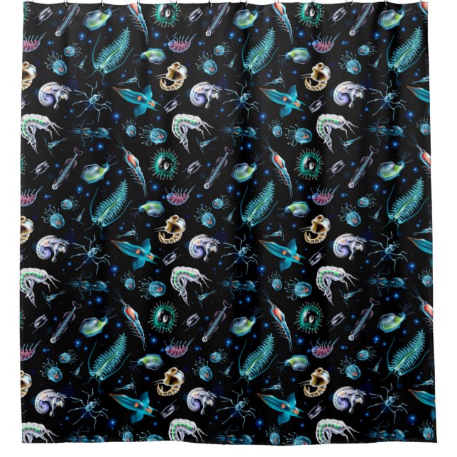 Marine Plankton  Duschvorhang (Vorderseite)