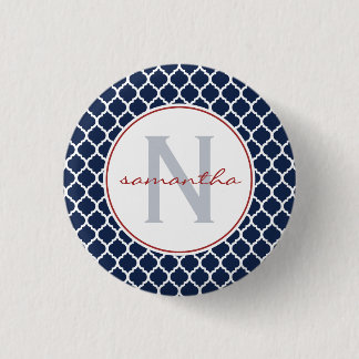 Marine Quatrefoil Monogramm Button