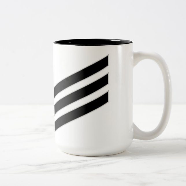 Marine Rank E-3 Seaman Zweifarbige Tasse (Rechts)