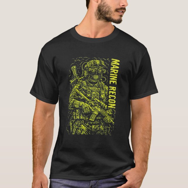 Marine Recon Night Operations Illustration T-Shirt (Vorderseite)