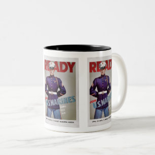 Marine Rekrutierung im Vintage-Stil Zweifarbige Tasse