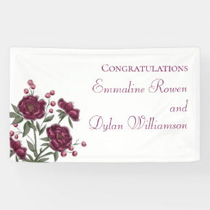 Marine-Rosa-Hochzeit Banner