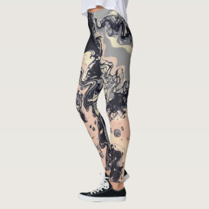 Marine, Rosa, Lavendel-abstrakte Leggings - "Cha