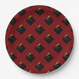 Marine rote Abschlussfeier-Papierplatten Pappteller