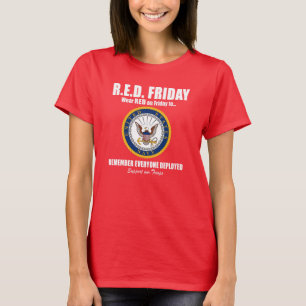 Marine-rote Freitag-Shirts für Frauen T-Shirt