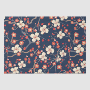 Marine-Rote Kirschblüten-Japanische Blumen Seidenpapier