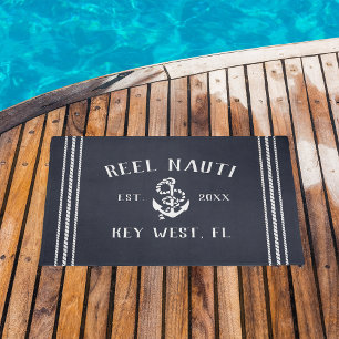 Marine   Rustikaler Ankername Personalisierter Sch Fußmatte