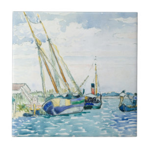 Marine Scene Boote in der Nähe von Venedig Fliese