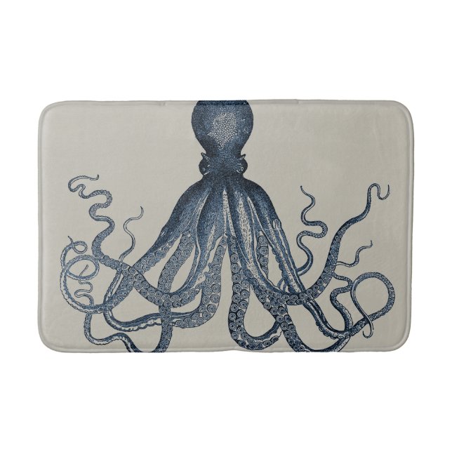 Marine SeeSteampunk Krake Vintages Kraken Badematte (Vorderseite)