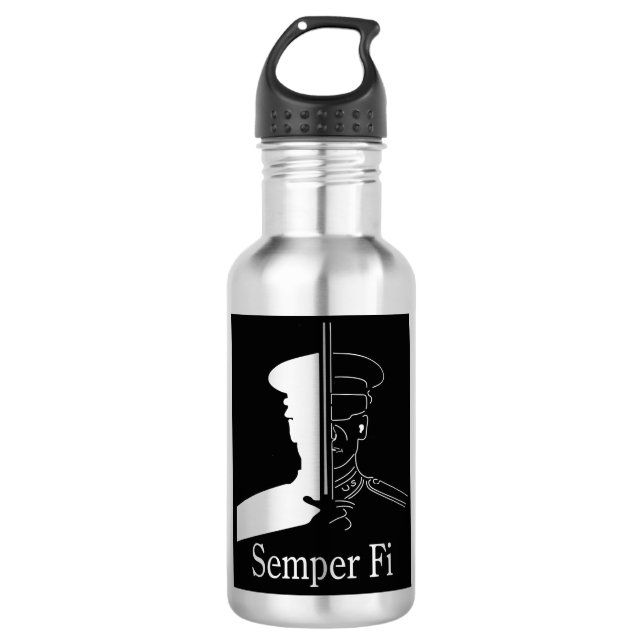 Marine Semper Fi Edelstahlflasche (Vorderseite)