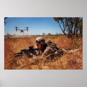 Marine sichert die Landungszone Poster