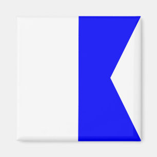 Marine Signalflagge: Buchstabe "A" (Alpha) Magnet