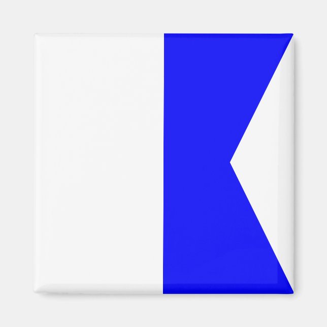 Marine Signalflagge: Buchstabe "A" (Alpha) Magnet (Vorne)
