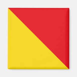 Marine-Signalflagge: Buchstabe "O" (Oscar) Magnet