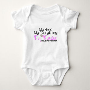 Marine Sister My Hero Baby Strampler