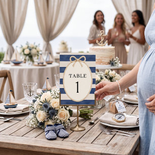 Marine Streifen Baby Shower Windel-Raffle-Tickets Tischnummer