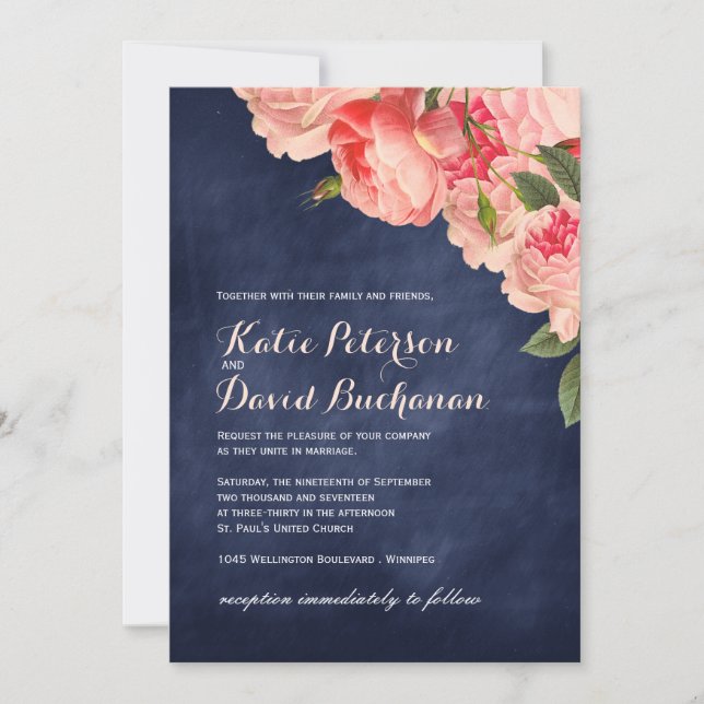 Marine-Tafel-Hochzeits-Einladung Einladung (Vorderseite)