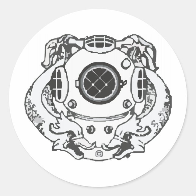 Marine-Taucher-1. Klasse Runder Aufkleber (Vorderseite)
