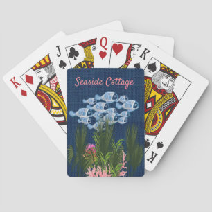 Marine Texturiert,Fische,Rosa-Koralle Spielkarten