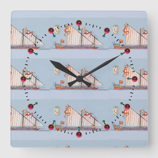 Marine Toskana Medici Quadratische Wanduhr (Vorderseite)