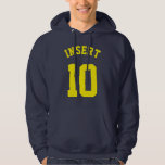 Marine u. gelber Sport-Jersey-Entwurf der Hoodie<br><div class="desc">Marine u. gelber Sport-Jersey-Entwurf der Erwachsen-| • Mit Kapuze Sweatshirt des Jerseys der Männer</div>