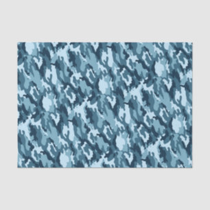 Marine u. hellblaues Tarnungs-Muster Seidenpapier
