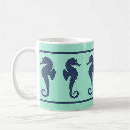 Marine und Aqua Sea Pferde Kaffeetasse