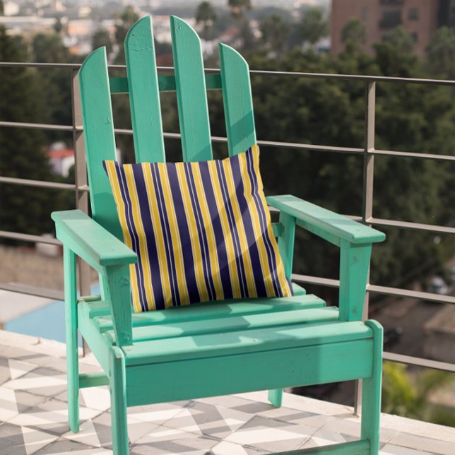 Marine und Gelbe Streifen Kissen (Von Creator hochgeladen)