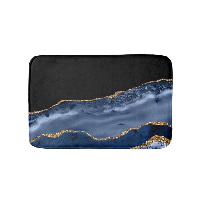 Marine und Gold Agate Bath Mat Badematte (Vorderseite)
